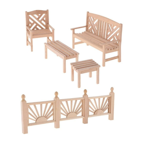 Sin 1/12 Casa de Riel de Banco Silla Jardín Parque DIY