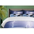thumbnail image 4 of Ambesonne Summer Duvet Cover Set, Rocky Coast Mystic Storm, 2-Calking, Grey Purple, 4 of 7