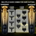 thumbnail image 5 of Hatteker 7-in-1 Men's Grooming Kit, Hair Clipper, Beard Trmmer, Cordless Waterproof Trimmer with Nose Ear Trimmer, Gold, 5 of 7