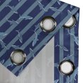 thumbnail image 4 of Ambesonne Marine Grommet Curtain, Swimming Nautical Ocean Art, 50"x96", Indigo and Slate Blue, 4 of 5