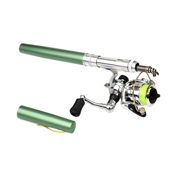 Mini combo de caña y carrete de pesca Zulema 55 pulgadas para niños balsa de pesca en hielo verde