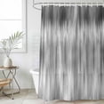 thumbnail image 6 of Polyester Fabric Grey Shower Curtain, Modern Abstract Art Ombre Striped Waterproof Bathtub Curtain Bathroom Decor Set with Hooks 72 x 84 Inches, 6 of 6