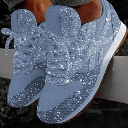 

2022 Women Sequined Glitter Sneakers Casual Lace-up Shoes Sparkling Flat and Casual shoes for women sneakers shose women