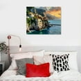 thumbnail image 5 of Creowell  Mediterranean Canvas Wall Art Italy Seaside Villa Picture Prints Wall Decor Gallery Wrapped 20x16in, 5 of 6
