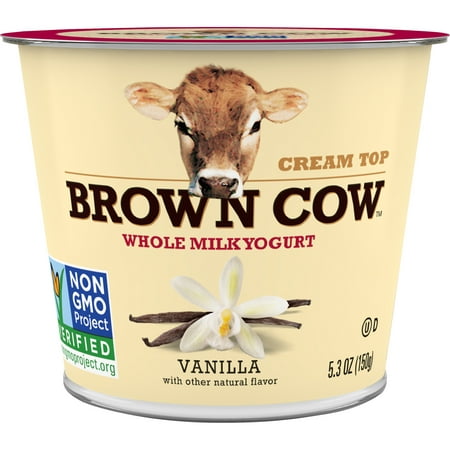 Brown Cow Cream Top Vanilla Whole Milk Yogurt, 5.3 oz. Cup