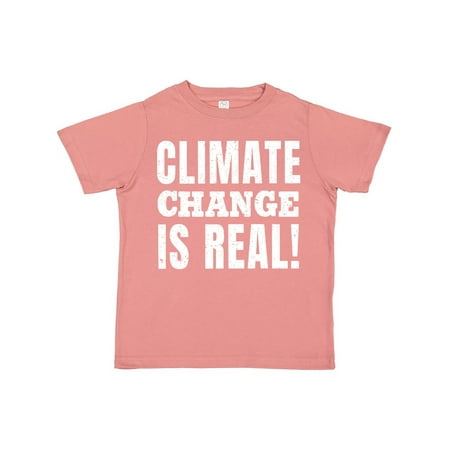 

Inktastic Climate Change is Real in White Distressed Text Gift Toddler Boy or Toddler Girl T-Shirt