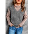 thumbnail image 3 of ABPHQTO Camiseta de tirantes gris sin mangas de punto de ochos para mujer, 3 of 5