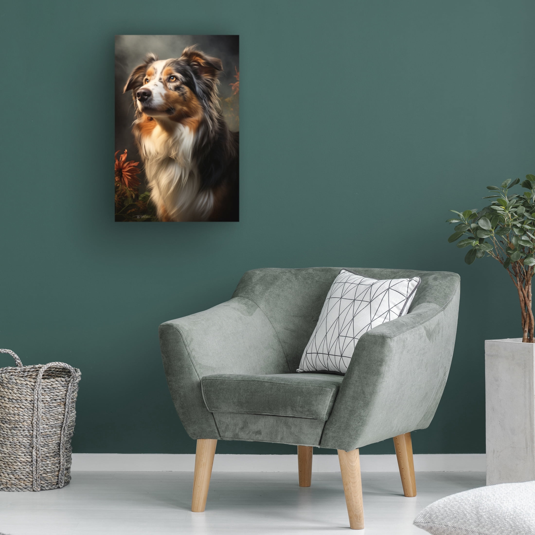 Canvas Wall Art - Momart 'Dog Fairy Tale 3' Wall Art for Living Room, Bedroom, or Office Décor by Trademark Fine Art - 30 x 47 Inches