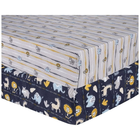 UPC: 0846216066085 | Sammy & Lou Blue Microfiber Fitted Sheets Crib Bed 2 Pieces