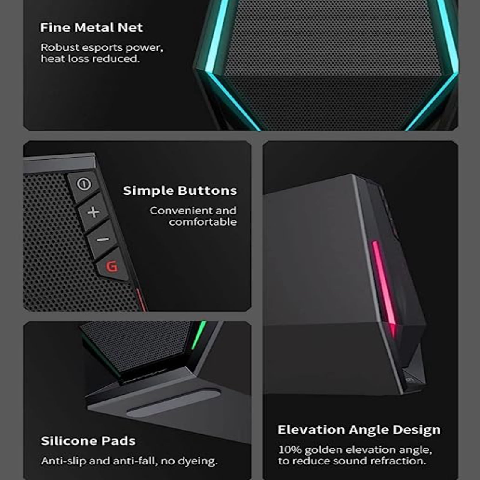 Edifier G1500 Computer Speakers, Hecate Gaming Speakers with RGB, Bluetooth 5.3 - Black