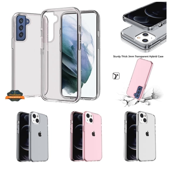 Case for Apple iPhone 17E /16E Transparent Shock Absorption PC   TPU Rubber Gel Thick 3mm Hybrid Silicone Slim Fit Back, XPM Phone Cover fit Apple iPhone 17E /iPhone 16E [Pink]