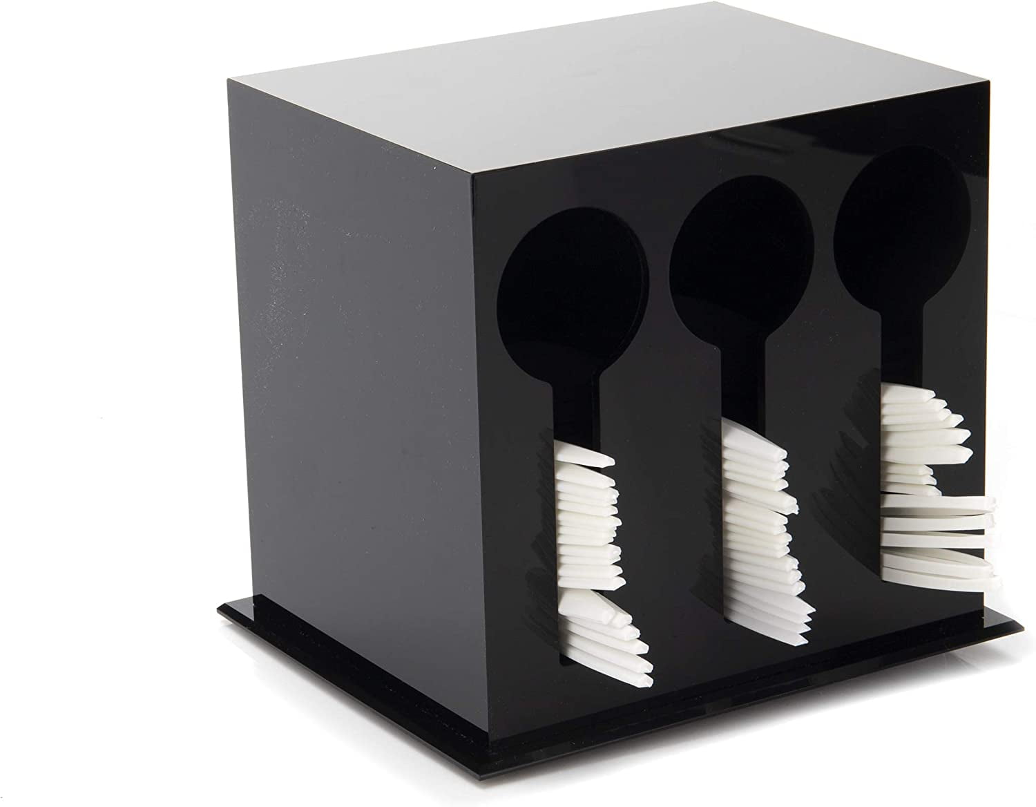 3 Compartment Plastic Utensil Dispenser, Cutlery Organizer, Plasticware