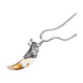 thumbnail image 5 of Ziurtnc Men Necklace Wolf Teeth Shape Pendant Punk Style Lightweight Electroplated Neck Jewelry Daily Party Dating Necklace, 5 of 8