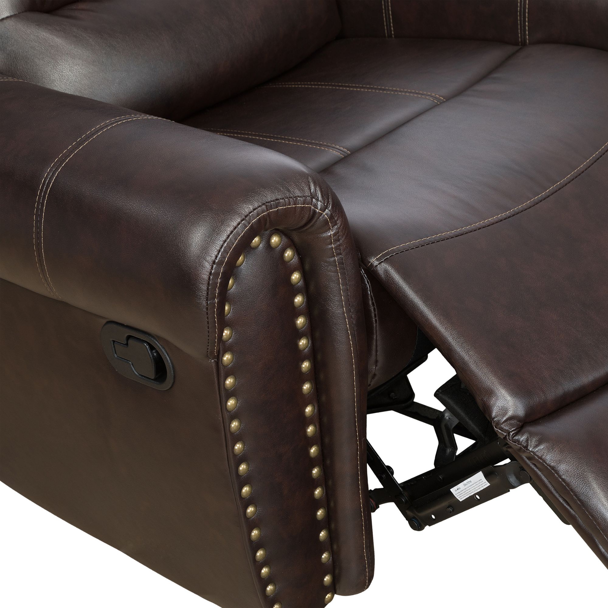 MAYEERTY Single Recliner Chair with Breathable Semi PU Leather for Living Room Apartment