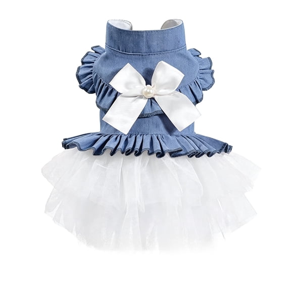 YAWUBT Dog Dress, Fashion Puppy Tutu Princess Dresses for Small Dogs Girl, Sweet Skirt , Spring Dog Cat Clothes Pet Apparel ,Sleeveless Pet Clothes for Wedding Birthday Party