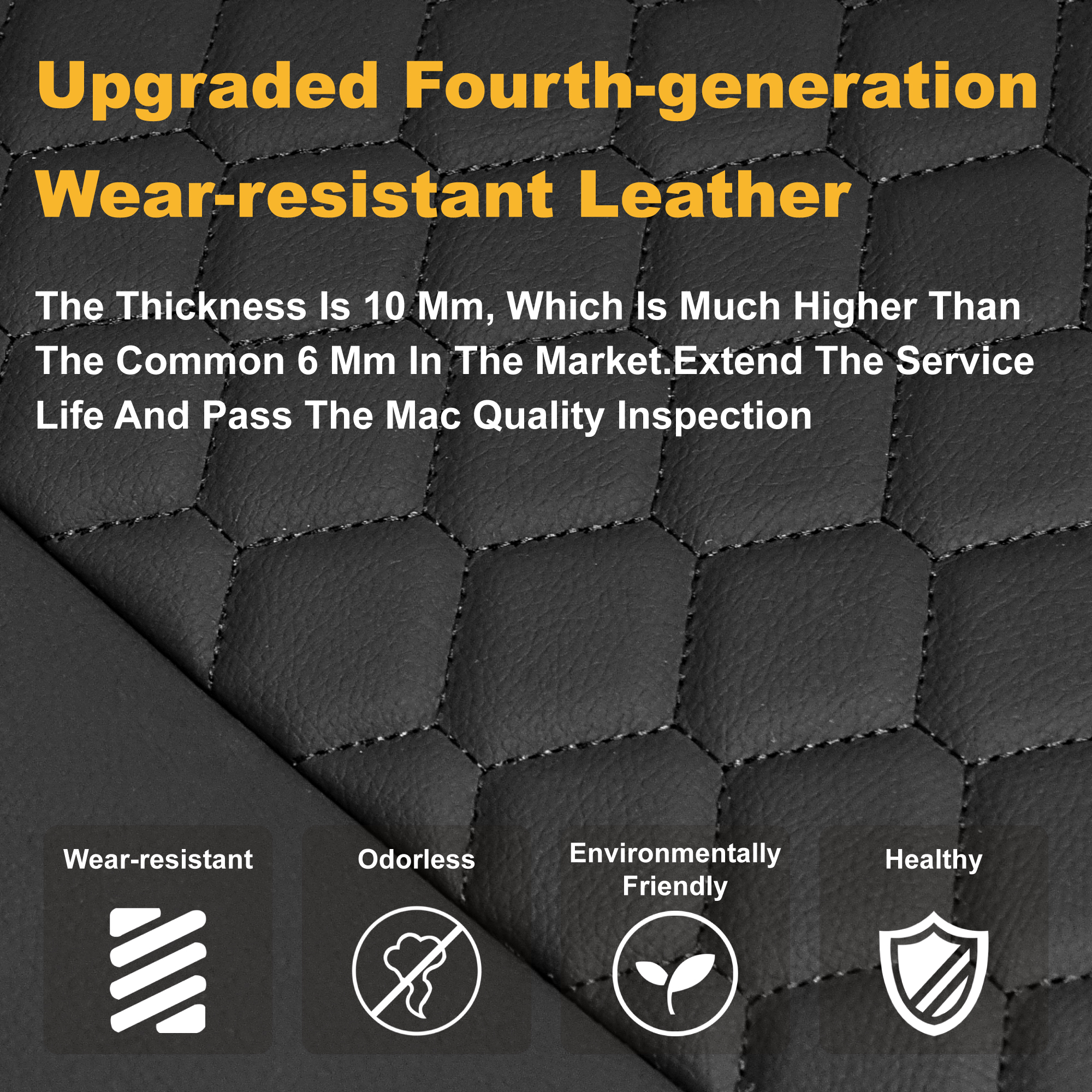 Elantrip Car Seat Cover Full Set Luxury Faux Leather with Diamond Quilted Design, Waterproof for Cars Trucks and Suvs Black