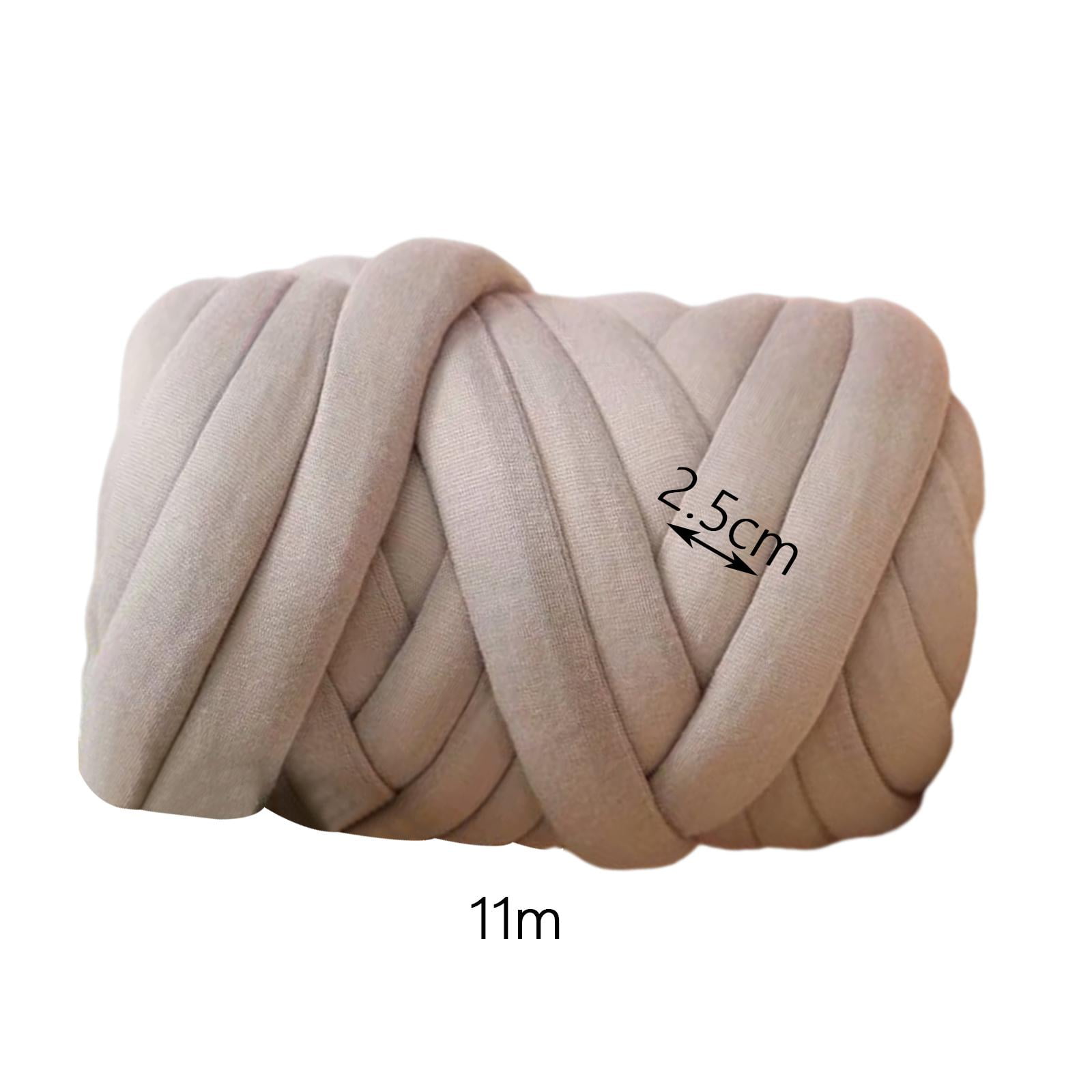 250G Chunky Yarn Giant Yarn Thick 13-15.3 Yards Soft Bulky Yarn Tube Yarn  for Finger Weave Arm Knitting Roving Crochet Pet Bed and Bed Fence Khaki