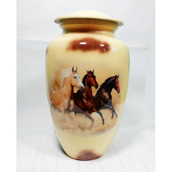 Running Horses Urn for Human and Dog Ashes – Elegant Adult Cremation Urn for a Meaningful Memorial Tribute