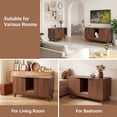 thumbnail image 3 of Innovar Home Cat Litter Box Enclosure - 47" Indoor Cat Washroom for 2 Cats, Large Wooden Hidden Cat Litter Box Furniture,Cats Cabinet with 2 Doors and Scratching Pad for Living Room Bedroom,Walnut, 3 of 11