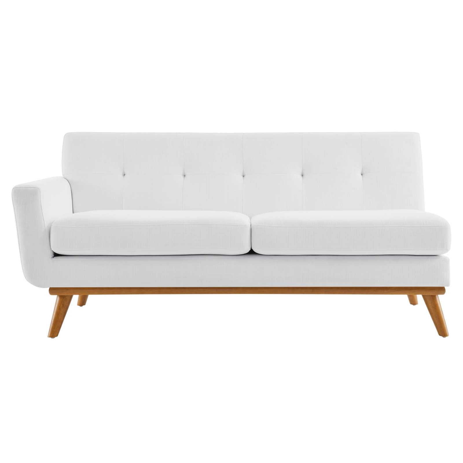 Modway Engage Left-Arm Upholstered Fabric and Wood Loveseat in White