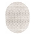 thumbnail image 3 of Unique Loom Bohemian Trellis Collection Area Rug - Gypsy (8' x 10' Oval Pearl/Gray), 3 of 7