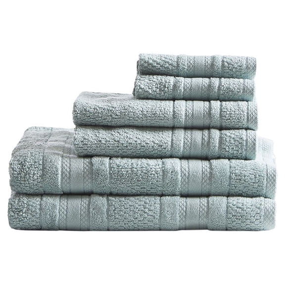 Super Soft Cotton Quick Dry Bath Towel 6 Piece Set Seafoam