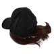 thumbnail image 5 of Unisex Hats with Hair Extensions for Women Comfortable Cloth Wig Cap with Black Short Curly Hair 7.5 Inches, 5 of 5