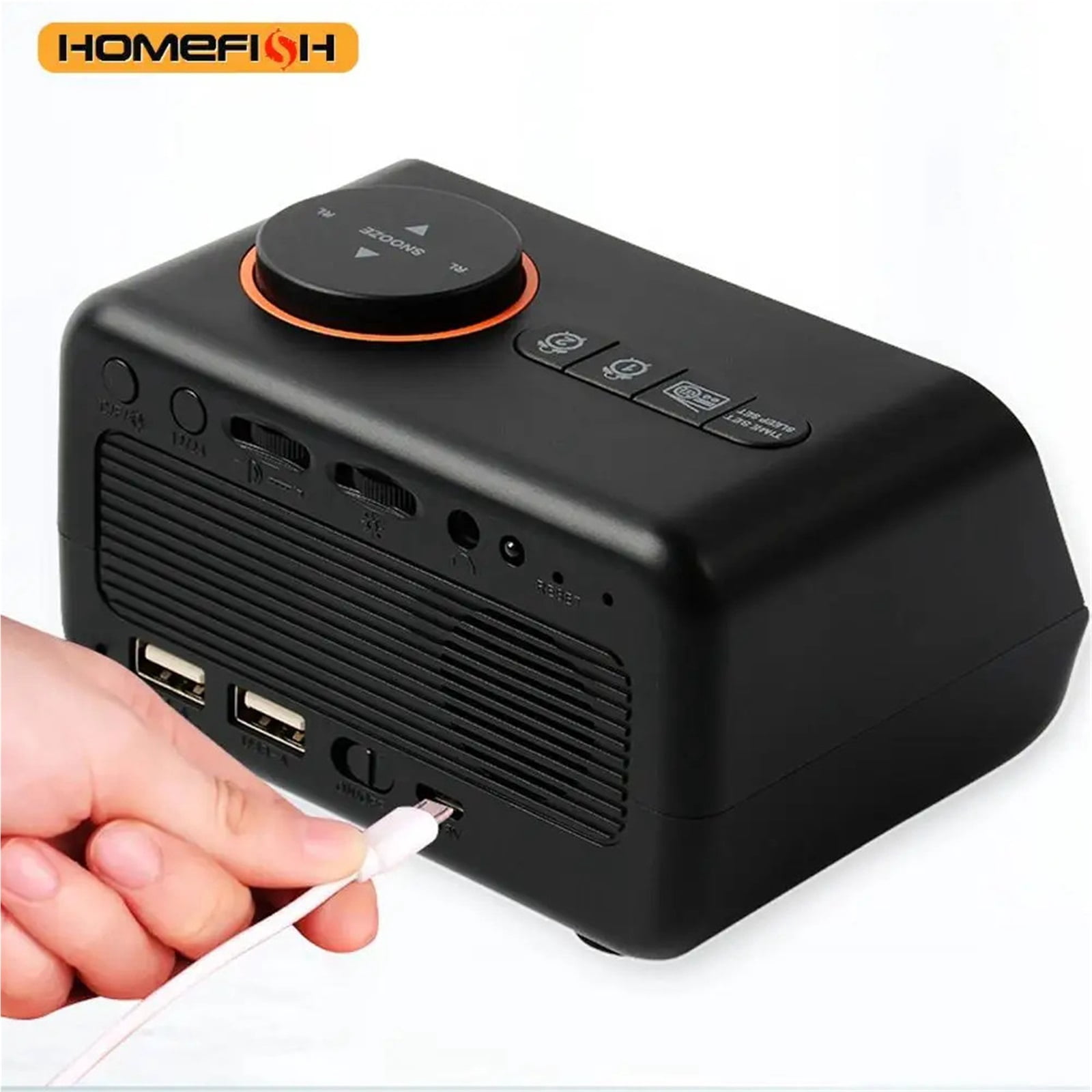 Mordern FM Radio LED Alarm Clock for Bedside Wake Up. Digital Table Calendar with Temperature Thermometer Humidity Hygrometer.