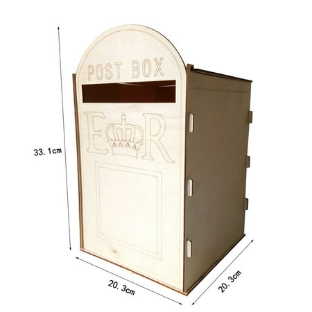 Diy Wooden Wedding Mailbox Post Box With Lock Rustic Hollow Gift