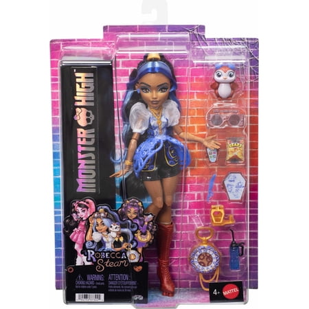 Monster High Robecca Steam Fashion Doll with Blue Blouse and Rocket Boots