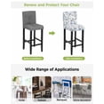 thumbnail image 3 of Blue Floral Birds Bar Stool Covers Set of 6, Farmhouse Flowers Pastoral Stretch Washable Bar Chair Covers with Backs, Removable Pub Counter Height Chair Cover for Kitchen Dining Room Cafe, 3 of 7