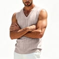 thumbnail image 4 of Antinious Men Solid Knit Sweater V-Neck Sleeveless Loose Versatile Comfortable Tank Top, 4 of 5