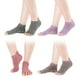 thumbnail image 1 of 4 pares de calcetines de yoga para mujer, sin dedos, antideslizantes, con suela de silicona, para yoga, pilates, barra, estudio, bikram, ballet y danza (colores variados), 1 of 7
