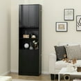 thumbnail image 5 of YYAo Buffet Sideboard, Cupboard Buffet Console Kitchen Sideboard,75 Inch Kitchen Pantry Cabinet Tall Cupboard with Doors and Shelves-Black, 5 of 10