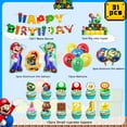 thumbnail image 3 of Mario Articles de Fête, 44 Pcs Décorations d'Anniversaire - Bannière Colorée Ballons Décoration de Gâteau Etc. Décorations de Fête Thème Mario, 3 of 7