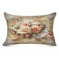 thumbnail image 3 of Pillow Case Plush Pillow Butterfly and Roses on Lace Case standard size/King size/Queen size Bed Pillow Pillowcases, 3 of 9
