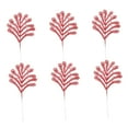 thumbnail image 4 of COMPUKAS 6-Pack Red Leaf Pendants Christmas Tree Ornaments with Glitter Powder, Reusable PE Shooting Props Decoration, 4 of 8