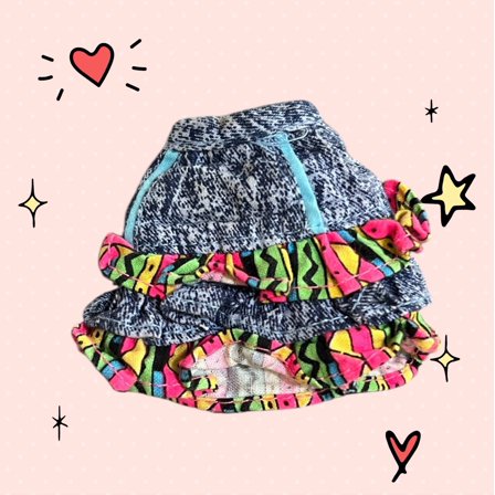 Lol Surprise doll OMG Bartz Jeans Week End Fashions Skirt Only 1990s Denim Color Ruffles