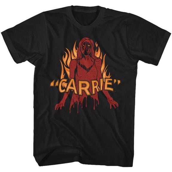 Carrie Blood And Fire Black Adult T-Shirt Xlt