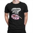 thumbnail image 1 of Camisetas de algodón puro para hombre, camisetas de cuello redondo, camisetas rosas A-Ariel de manga corta para adultos., 1 of 6