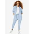 thumbnail image 3 of ellos Women's Plus Size French Terry Drawstring Sweatpants - 5X, Navy, 3 of 3