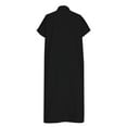 thumbnail image 5 of Qulqfy Black Dresses for Women Tshirt Midi Short Sleeve Going Out Casual Plus Size Striped Collared Dresses Winter Dresses for Women 2025 L, 5 of 6