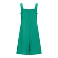 thumbnail image 4 of Weiqiqre Jumpsuits for Women Summer Casual Rompers Loose Waffle Knit Short Overalls Adjustable Strap Jumpsuit, 4 of 5