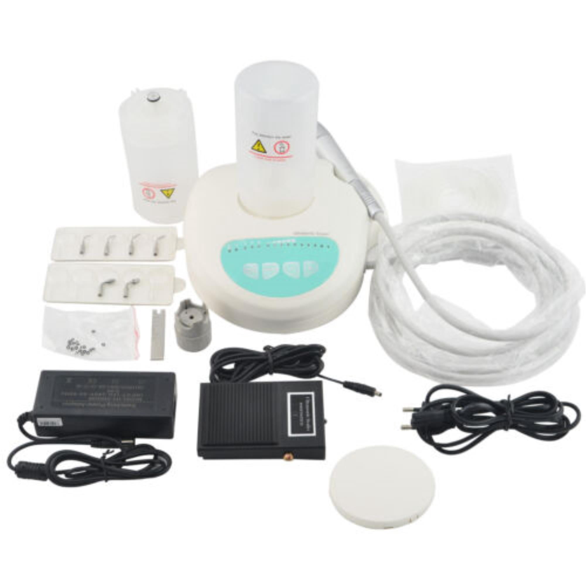 Professional Dental Piezo Ultrasonic Scaler Kit with Fiber Optic LED Handpiece, Self Contained Water Bottle, and Tips for Optimal Oral Care - Ideal for Professional Teeth Scaling on Patients of All