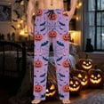 thumbnail image 5 of CONFREE Mens Halloween Pajama Pants Hallowmas Pj Pants for Men Pumpkin Ghost Print Lounge Bottoms Elastic Waist Drawstring Sleepwear With Pockets, 5 of 6