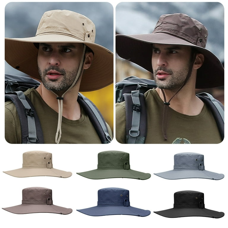 Men Wide Brim Sun Hat UV Protection Bucket Cap For Hiking Camping Fishing  new