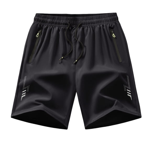 Uwinwear Shorts for Men Lightweight Casual Shorts Elastic Drawstring Waist Baggy Lounge Trunks with Breathable Fabric Black M