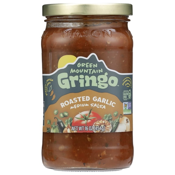 Green Mountain Gringo Salsa, Roasted Garlic, 16 Oz.