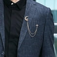 thumbnail image 4 of hengtong 6xTassel Chain Brooch Men Chic for Celebration Father Tuxedo of Shirts Gold, 4 of 9