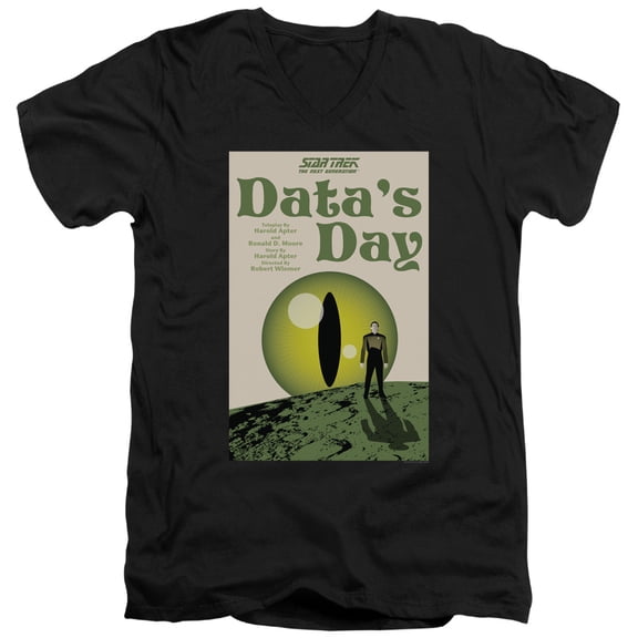 Star Trek Tng Season 4 Episode 11 Adult V-Neck 30/1 T-Shirt Black